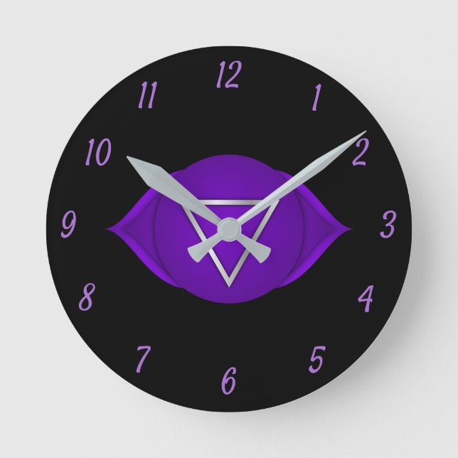 Indigo Third Eye Chakra Chi Zen Yoga Spiritual Round Clock (Front)