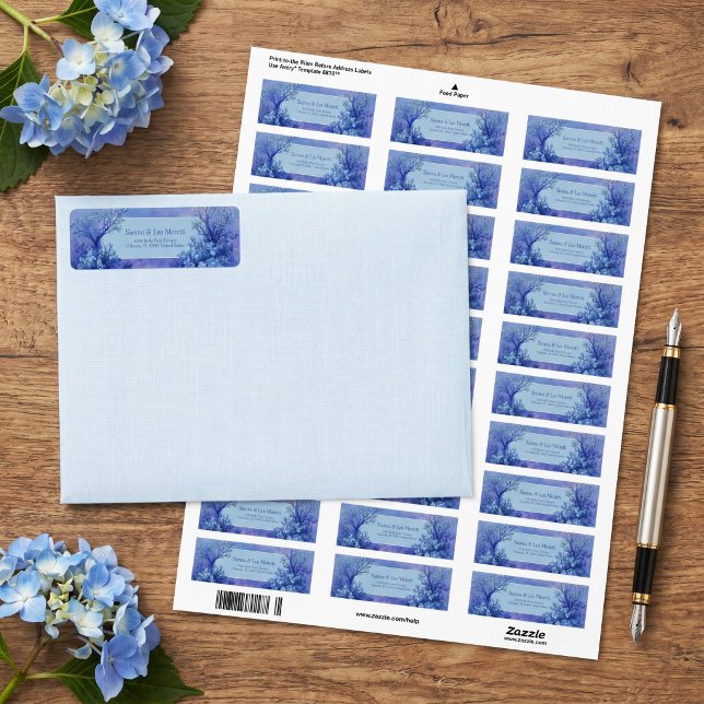 Indigo Tree Lavender Mist Botanical Return Address (Creator Uploaded)