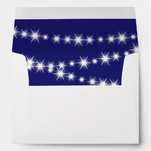 Indigo Twinkle Lights Invitation Envelope