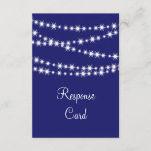 Indigo Twinkle Lights RSVP Card