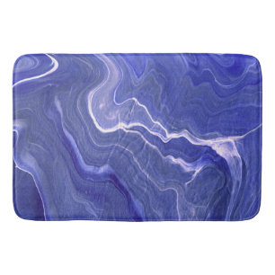 Indigo Very Peri Violet Agate Marble Abstraction Bath Mat