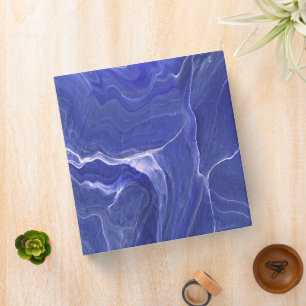 Indigo Violet Agate Marble Abstraction Binder