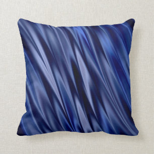 Indigo & violet blue satin style stripes throw pillow