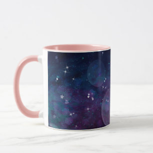 Indigo Violet Pretty Sparkle Lights Hearts & Stars Mug
