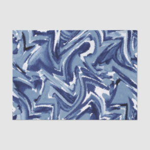 Indigo Watercolor Abstract Tissue Paper