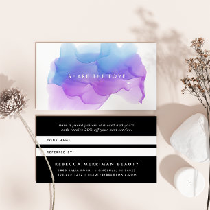 Indigo Watercolor Blot   Referral Card