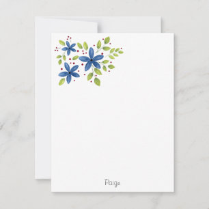 Indigo Watercolor Bouquet Card