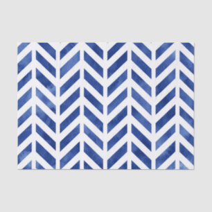 Indigo Watercolor Herringbone Tissue Paper