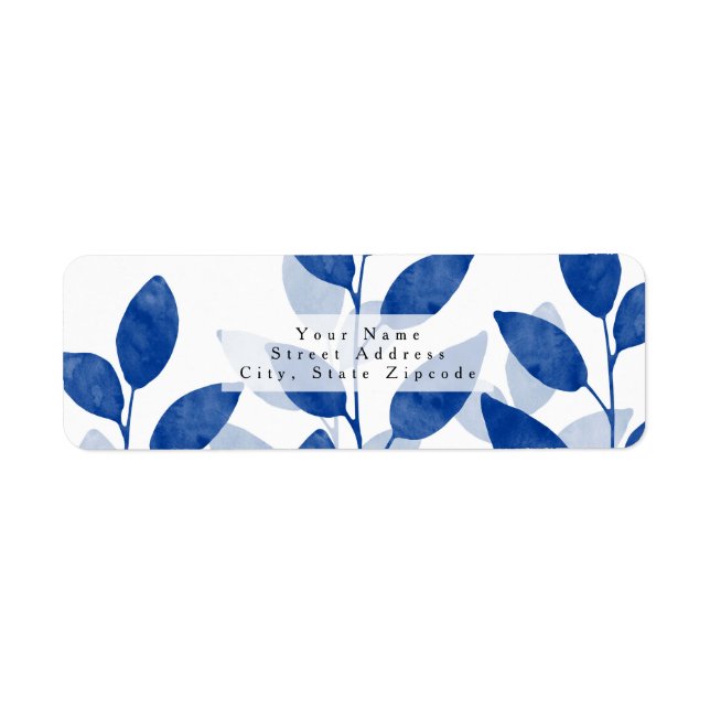 Indigo Watercolor Leaves (Front)