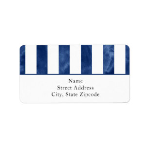 Indigo Watercolor Stripes Label