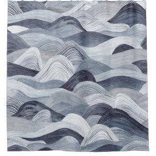 Indigo Watercolor Wave Seamless