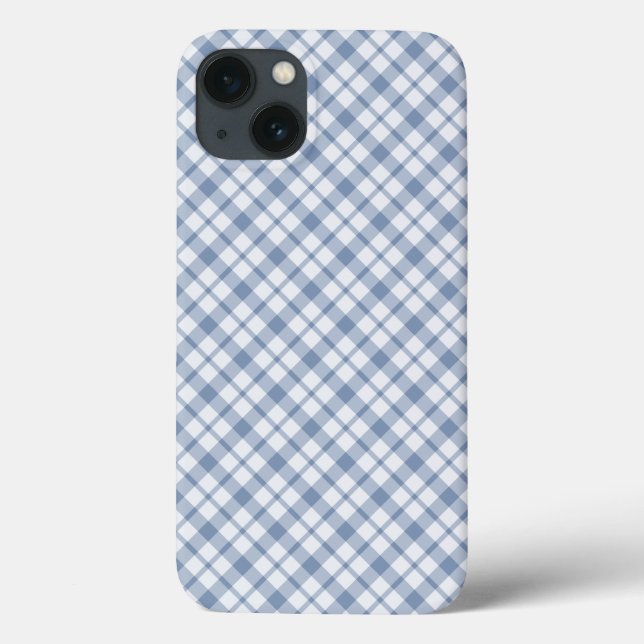 Indigo, White Preppy Checks Samsung Note 4 Case (Back)