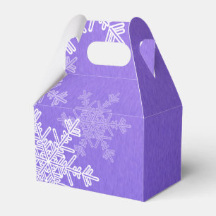 Indigo White Snowflakes Minimalist Christmas Favor Box