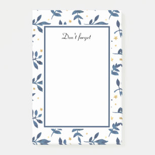 Indigo with gold faux stars post-it notes