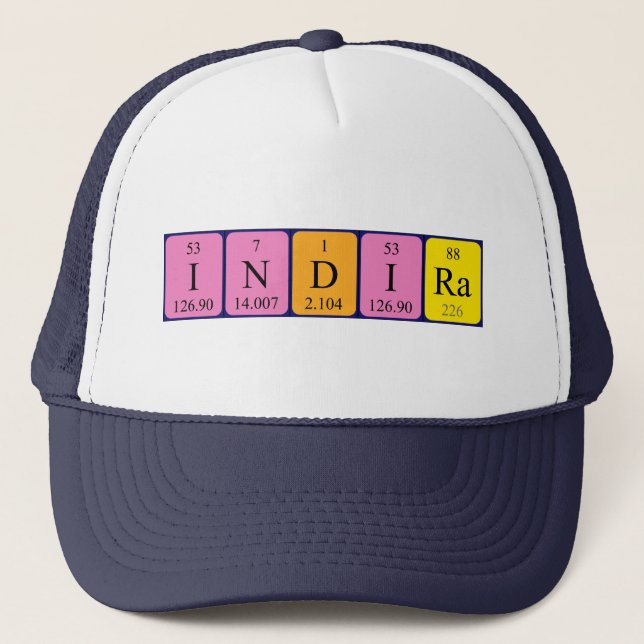 Indira periodic table name hat (Front)