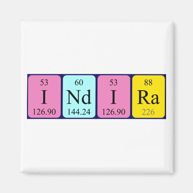 Indira periodic table name magnet (Front)