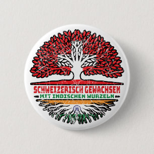 Indisch Schweizer Schweiz Baum Wurzel 2 Inch Round Button