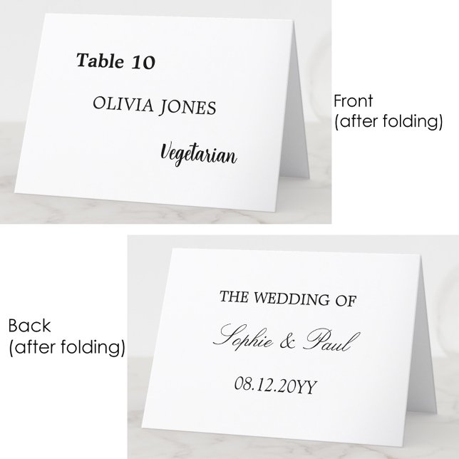 Individual Guest Name Elegant Wedding Place Card (Creator Uploaded)