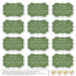 Individual Mailing Labels Unique Shape Green