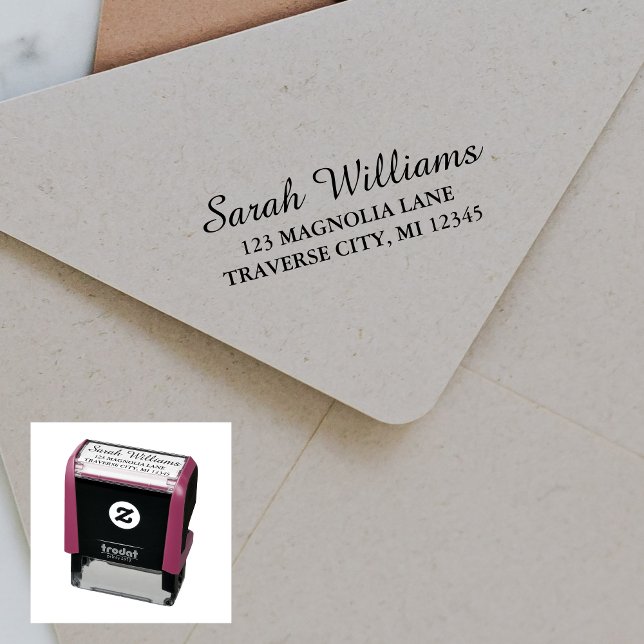 Individual Name Fancy Return Address Self-inking Stamp (Creator Uploaded)