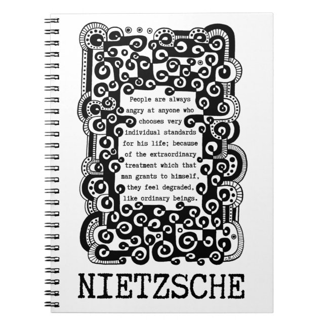 INDIVIDUAL standards inked quote by Nietzsche Notebook (Front)