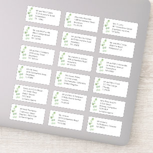 Individual Wedding Guest Name Address Eucalyptus