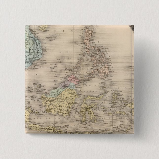 Indochina archipelago of Asia 2 Inch Square Button (Front)