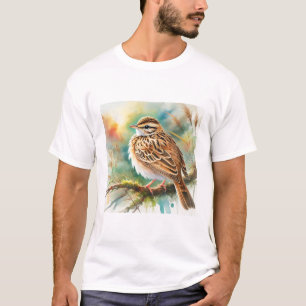 Indochinese Lark 241024AREF124 - Watercolor T-Shirt