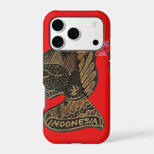 Indonesi Shadow Puppet Hohoho Design on Red canvas