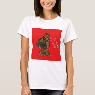 Indonesi Shadow Puppet Hohoho Design on Red canvas T-Shirt