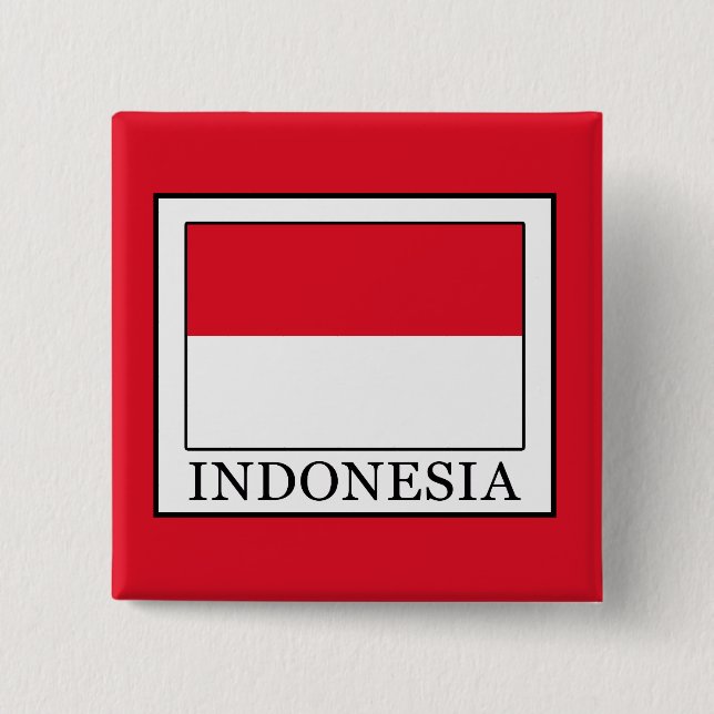 Indonesia 2 Inch Square Button (Front)