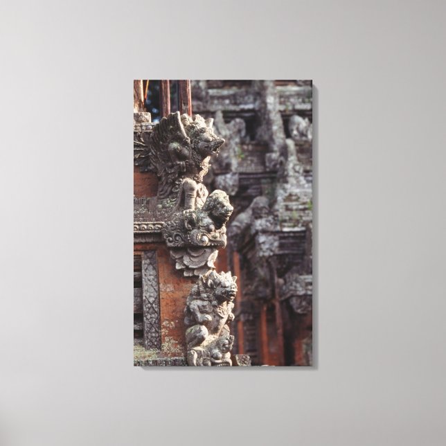 Indonesia, Bali, Ubud, Stone carvings of Hindu Canvas Print (Front)