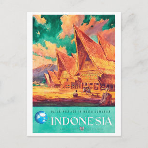 Indonesia, Batak Village in North Sumatra Postcard