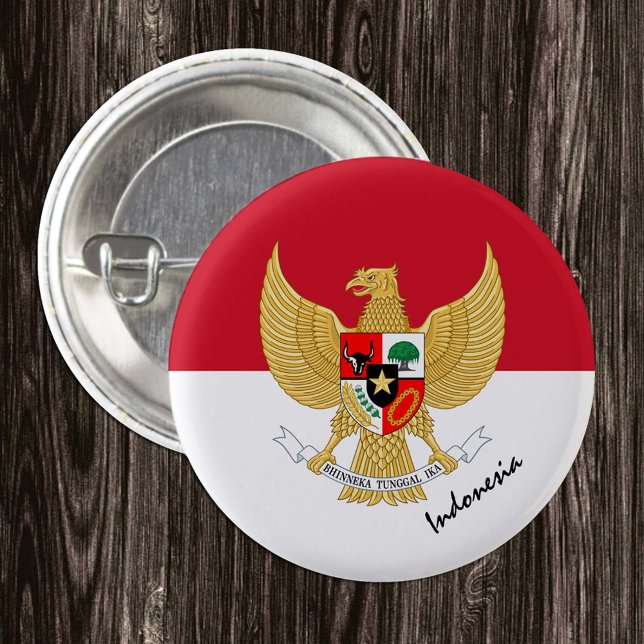 Indonesia button, patriotic Indonesian Flag 1 Inch Round Button (Creator Uploaded)