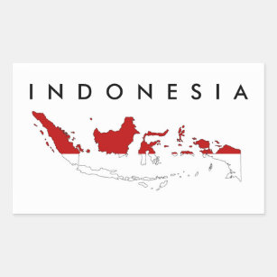 Indonesia country flag map shape silhouette sticker