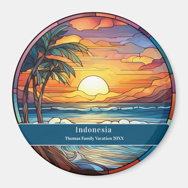 Indonesia Custom Beach Vacation Magnet (Front)