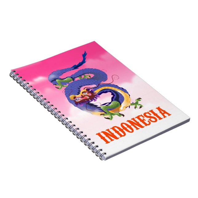 Indonesia Dragon retro travel poster Notebook (Right Side)