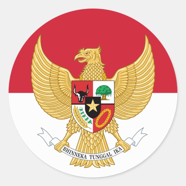 indonesia emblem classic round sticker (Front)