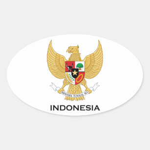 INDONESIA - emblem/flag/coat of arms/symbol Oval Sticker
