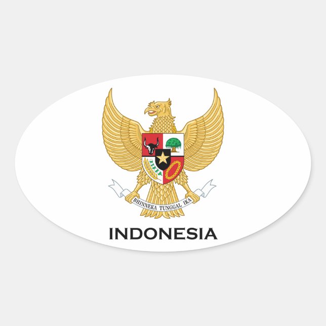 INDONESIA - emblem/flag/coat of arms/symbol Oval Sticker (Front)