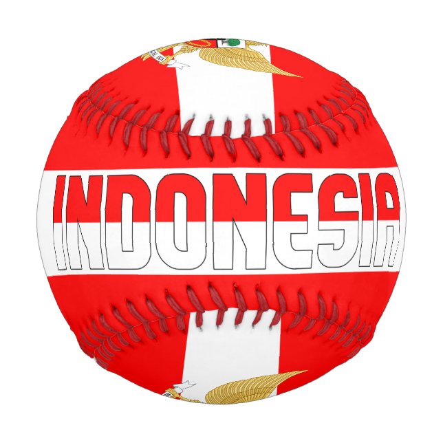 Indonesia Flag and Coat of Arms Patriotic Baseball (Front)