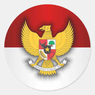 Indonesia Flag and Emblem Classic Round Sticker