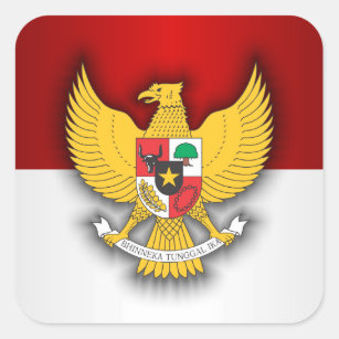 Indonesia Flag and Emblem Square Sticker