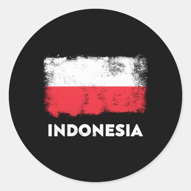 Indonesia Flag Classic Round Sticker (Front)