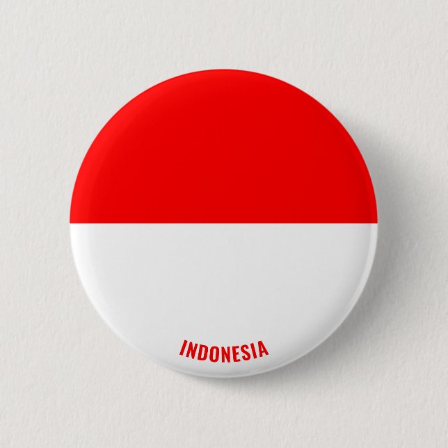 Indonesia Flag Cute Patriotic 2 Inch Round Button (Front)
