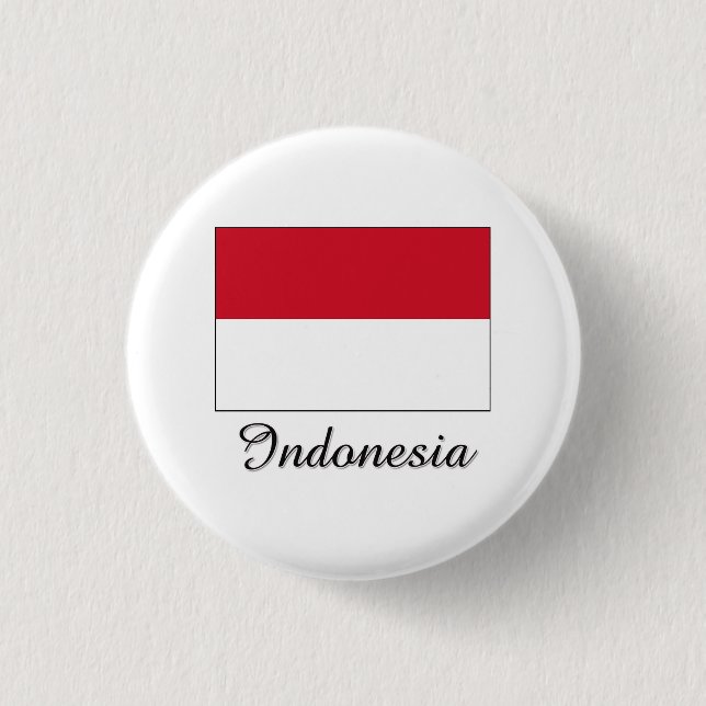 Indonesia Flag Design 1 Inch Round Button (Front)