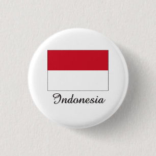 Indonesia Flag Design 1 Inch Round Button