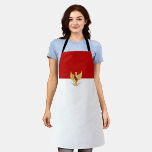 Indonesia flag-emblem apron