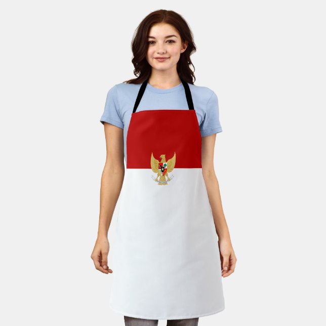 Indonesia flag-emblem apron (Worn)