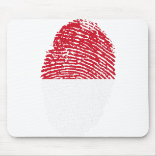 Indonesia Flag Fingerprint Country Pride Mouse Pad